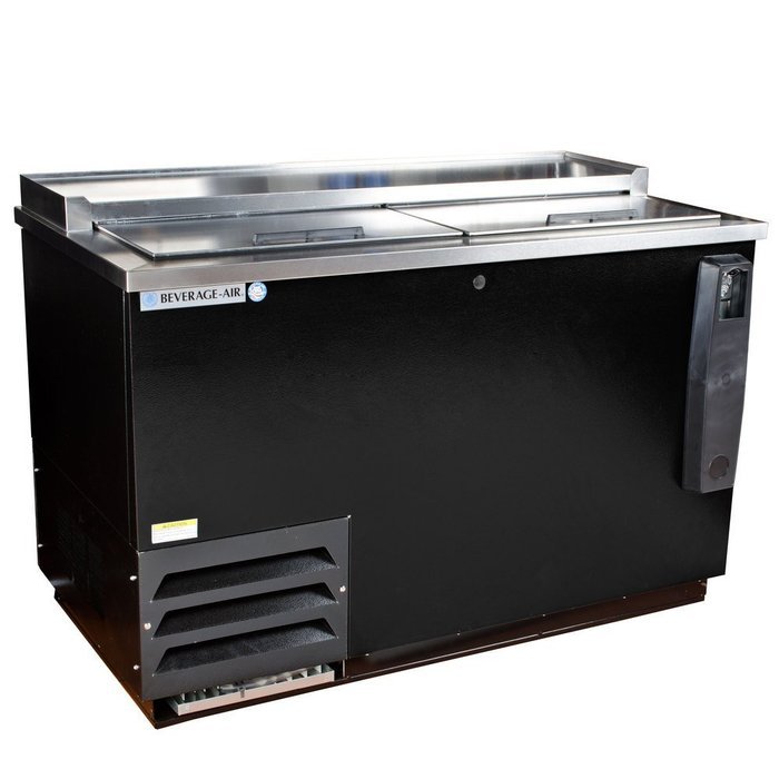 Beverage-Air DW49-B-29 Deep Well Frosty Brew Bottle Cooler 2 Lids and 3 Dividers 13.3 cu.ft. Capacity Black Exterior...
