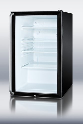 Summit SCR500BLBI7SHADA: Commercially listed ADA Compliant 20" wide glass door all-refrigerator for built-in use... N3