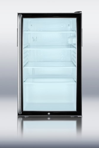 Summit SCR500BLBI7SHADA: Commercially listed ADA Compliant 20" wide glass door all-refrigerator for built-in use... N4