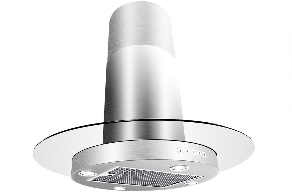 FIREBIRD 30" Island Mount Stainless Steel Tempered Glass Touch Control Powerful Kitchen Vent Cooking Fan Range... N3