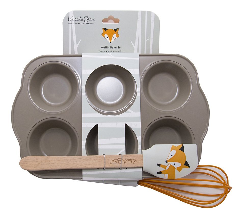 3-Piece Muffin Bake Set, Fox Theme (Orange), by Kitsch'n Glam