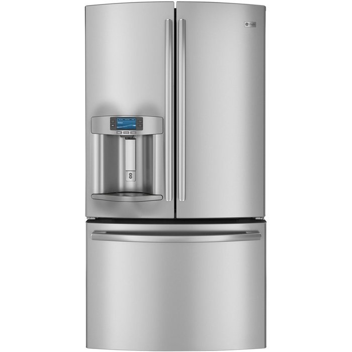 GE PYE22PSHSS Profile 22.1 Cu. Ft. Stainless Steel Counter Depth French Door Refrigerator - Energy Star N2