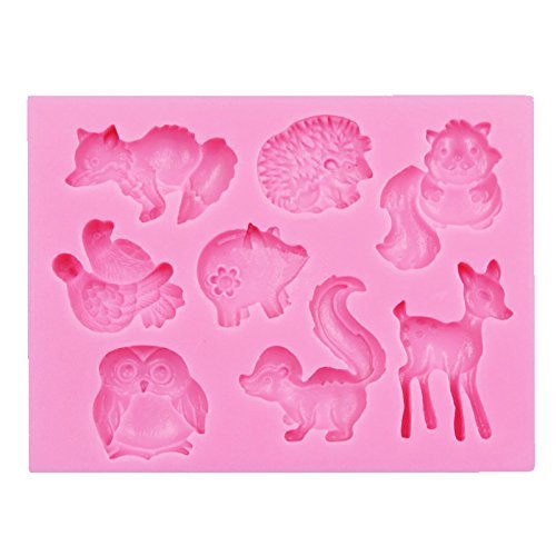 M348 Cartoon Deer Mold Forest Animal Fondant Cake Decorating Molds DIY Fondant Cake Silicone Cupcake Molds 8.56.41CM