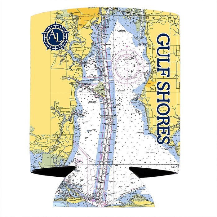 Altered Latitudes Gulf Shores Chart Standard Beverage Cooler (4-Pack)