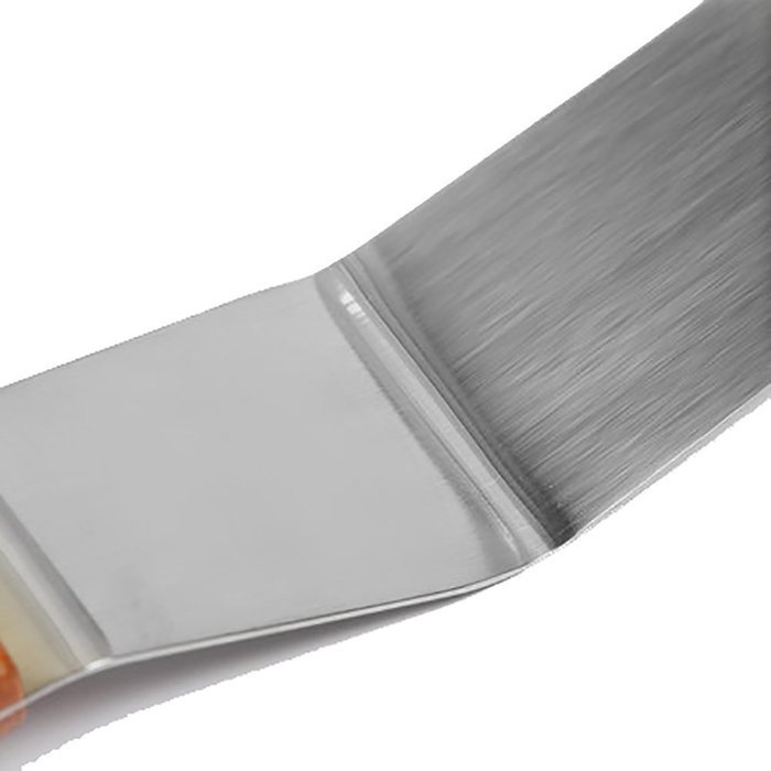 Angelduck Stainless Steel Blade Wood Handle Angled Icing Spatula, 8"