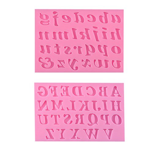 3D Silicone Cake Decorating Tools Fondant Mold Lowercase Letters Case Letter Silicone Baking Tool Set of 2 Pink...