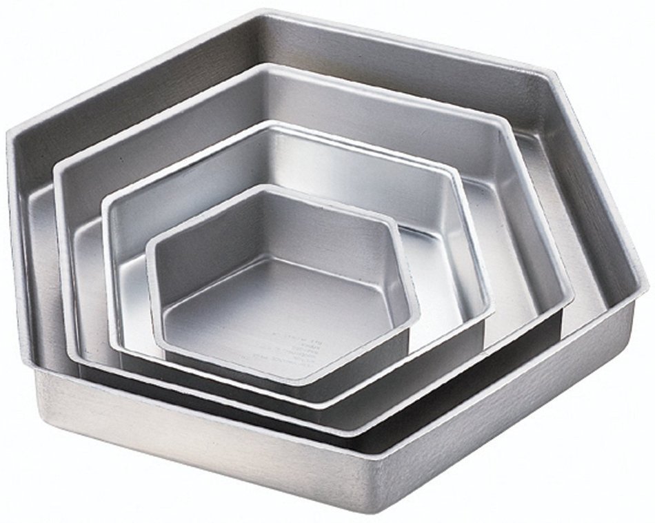 Performance Cake Pans 4/Pkg-Hexagon 6, 9, 12 & 15