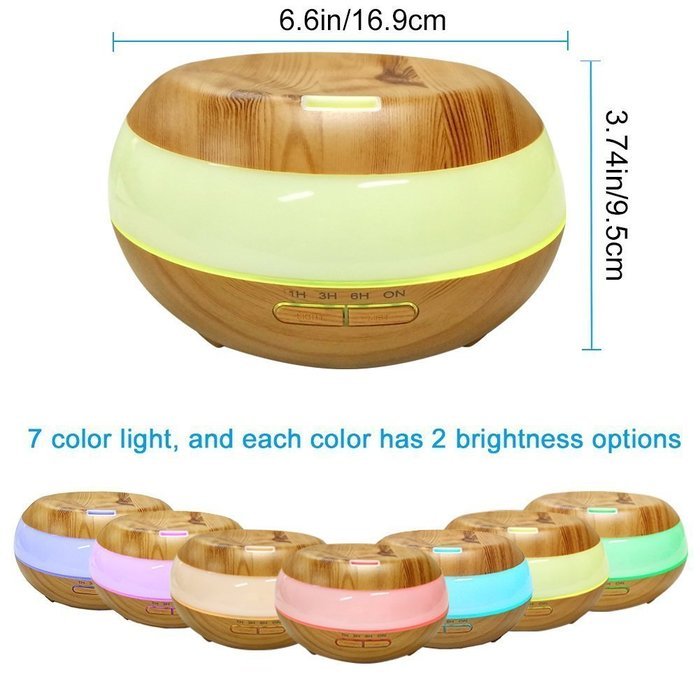 YTE 300ml Aroma Essential Oil Wood Grain Ultrasonic Cool Mist Humidifier N9