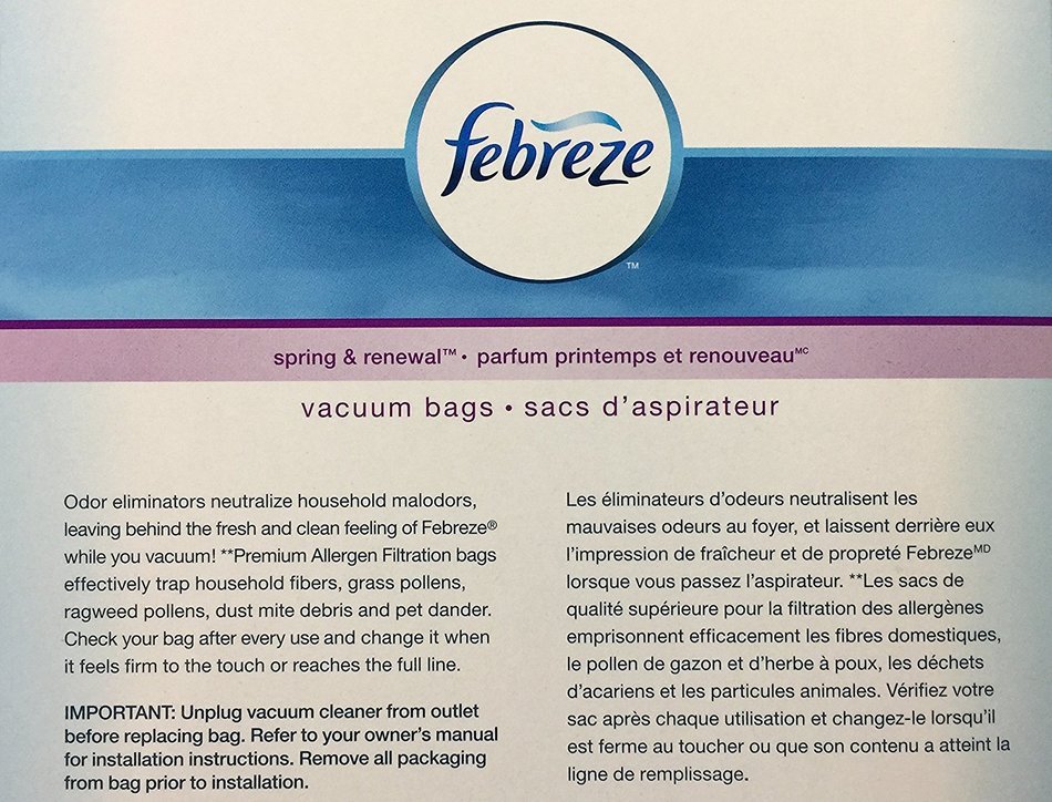 Febreze Vacuum Bags, Hoover Style Y, Pack of 3 N3