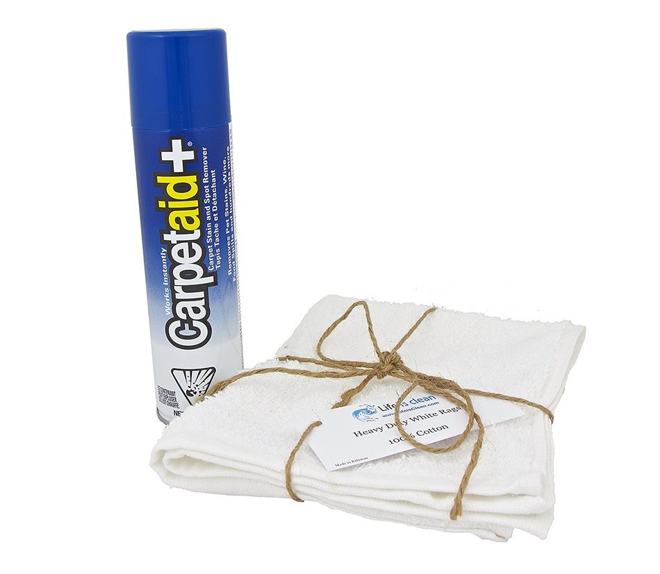 10 Oz. CarpetAid + (10 Cans) with 3 Heavy Duty White Rags N6