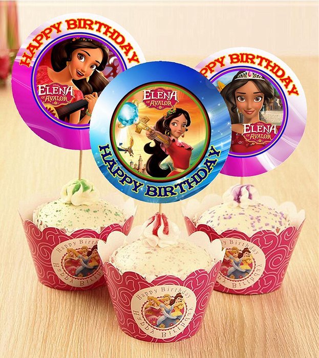 12 Elena of Avalor Birthday Inspired Party Picks, Cupcake Picks, Cupcake Toppers #1