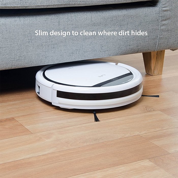 ILIFE V3s Robotic Vacuum Cleaner for Pets and Allergies Home, Pearl White N5