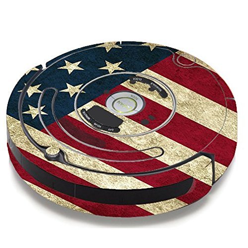 Skin Decal Vinyl Wrap For IRobot Roomba 650 655 Vacuum / America Flag Pattern