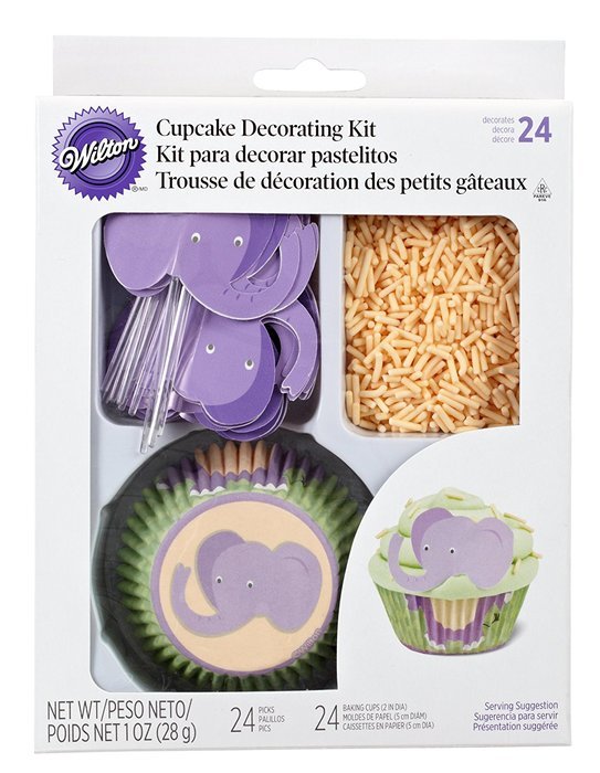 Wilton 415-2196 48 Count Elephant Cupcake Decorating Kit