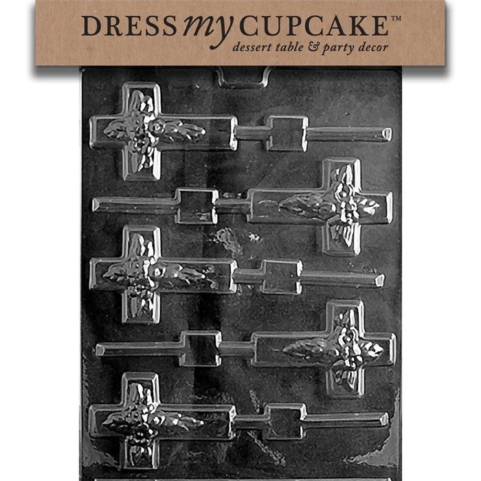 Dress My Cupcake Chocolate Candy Mold, Cross Lollipop