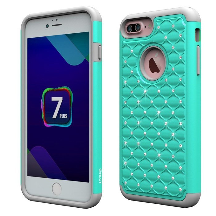 iPhone 7 Plus Case, [5.5 Inch] by HLCT, Soft Interior Silicone Bumper & Hard Shell Solid PC Back, Shock-Absorption... N10