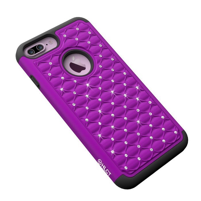 iPhone 7 Plus Case, [5.5 Inch] by HLCT, Soft Interior Silicone Bumper & Hard Shell Solid PC Back, Shock-Absorption... N13