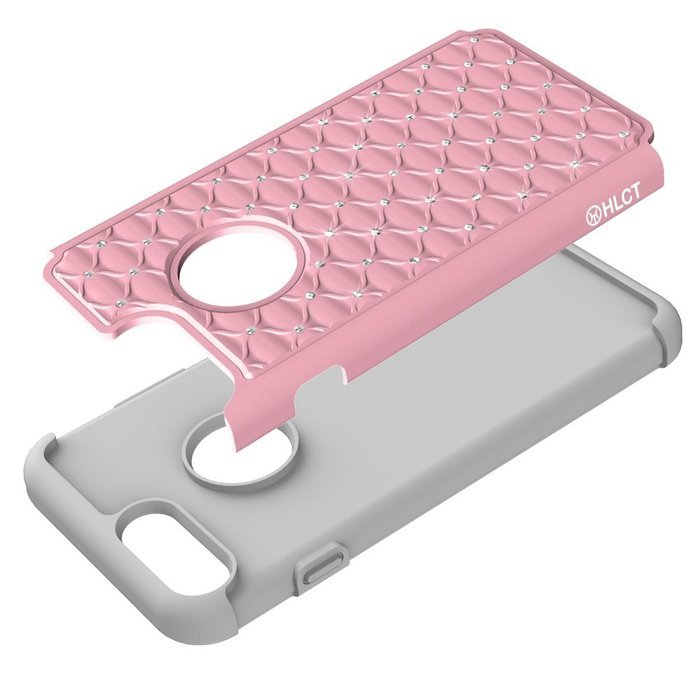 iPhone 7 Plus Case, [5.5 Inch] by HLCT, Soft Interior Silicone Bumper & Hard Shell Solid PC Back, Shock-Absorption... N16