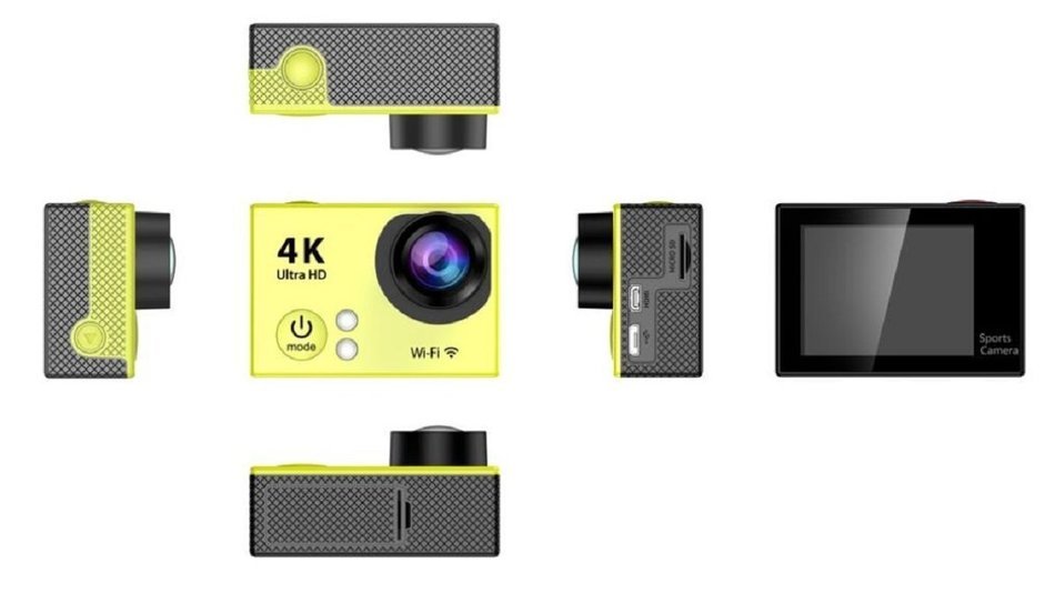 Sport Camera, TONSEE H2 Super Slim Ultra HD 4K Video Sport Camera 170 Degrees Wide Angle, Yellow N5