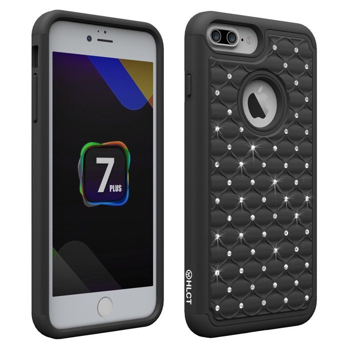 iPhone 7 Plus Case, [5.5 Inch] by HLCT, Soft Interior Silicone Bumper & Hard Shell Solid PC Back, Shock-Absorption... N20