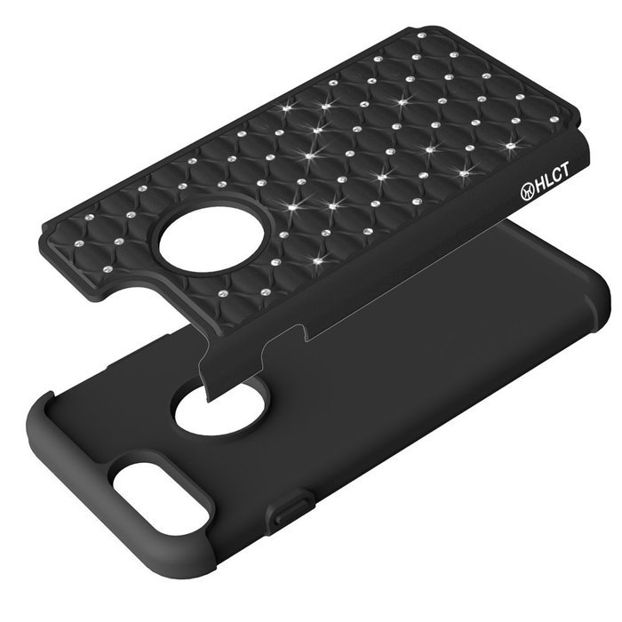 iPhone 7 Plus Case, [5.5 Inch] by HLCT, Soft Interior Silicone Bumper & Hard Shell Solid PC Back, Shock-Absorption... N21