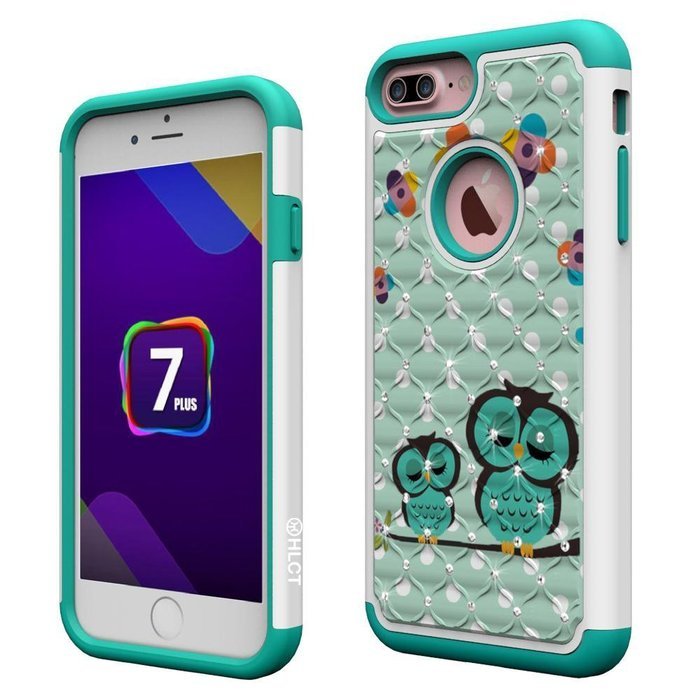 iPhone 7 Plus Case, [5.5 Inch] by HLCT, Soft Interior Silicone Bumper & Hard Shell Solid PC Back, Shock-Absorption... N23