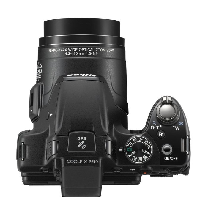 Nikon COOLPIX P510 16.1 MP CMOS Digital Camera with 42x Zoom NIKKOR ED Glass Lens and GPS Record Location (Black... N12