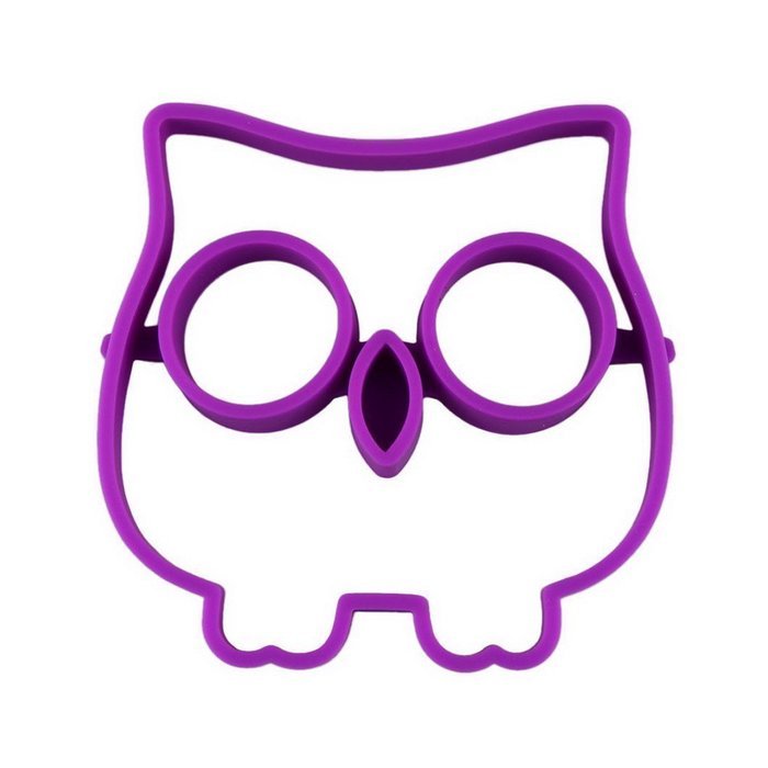 Asunflower&reg; Lovely Cute Owl Shaper Silicone Moulds Cooking Egg Tool with Pretty Egg Shaper Purple Owl Shaped Egg...