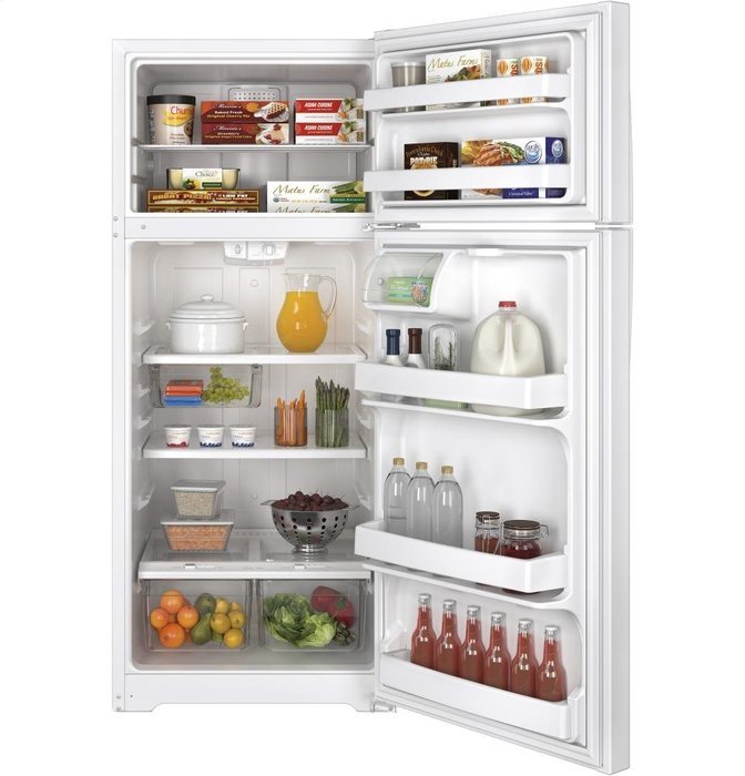 GE GTS18GTHWW 17.5 Cu. Ft. White Top Freezer Refrigerator N4