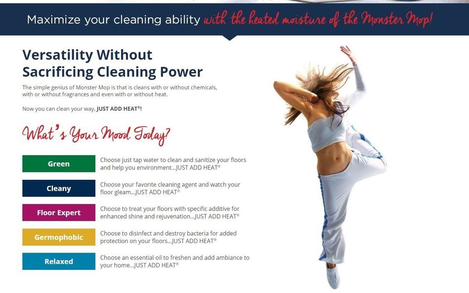 Euroflex MC1 Monster Mop Hot & Cold Floor Cleaner - Exothermic Energy Clean Heat Technology - Use As a Dry Mop... N7