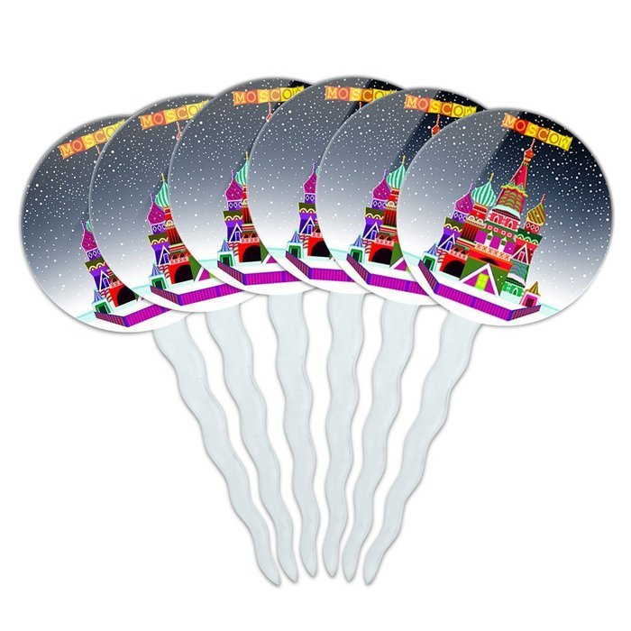 Set of 6 Cupcake Picks Toppers Decoration Places and Things - Machu Picchu Peru Travel N6