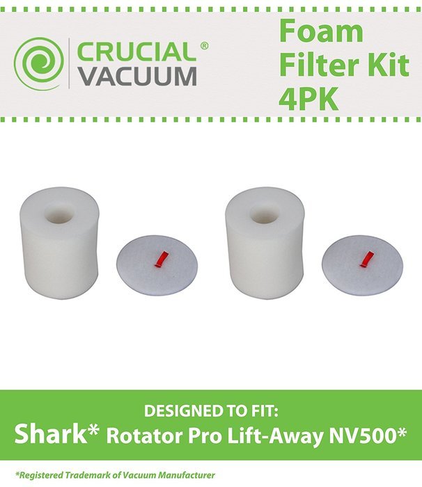 4PC Shark Rotator Pro Lift-Away NV500 Foam Filter Kit, Fits Shark Rotator Pro Lift-Away model: NV500, Compare...