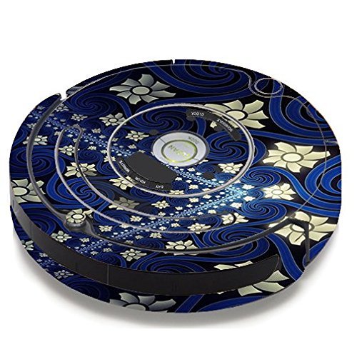 Skin Decal Vinyl Wrap For IRobot Roomba 650 655 Vacuum / Flowers And Swirls