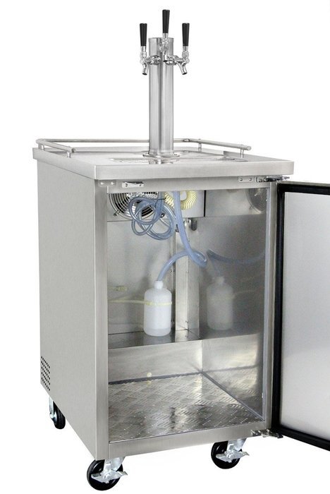 Kegco Commercial Grade Homebrew Kegerator Four Faucet Ball Lock Keg Dispenser Black N38