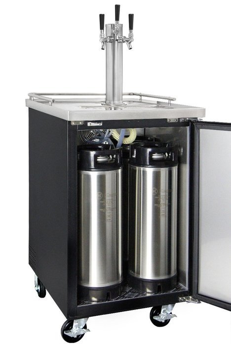Kegco Commercial Grade Homebrew Kegerator Four Faucet Ball Lock Keg Dispenser Black N43