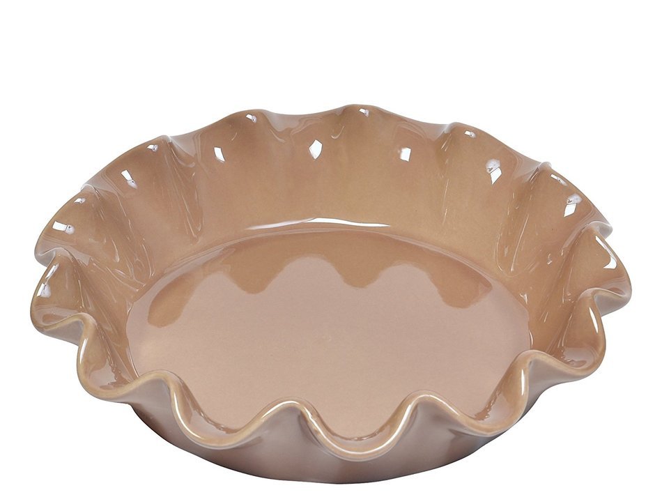 Emile Henry Ruffled Pie Dish - 10.5"/1.25 qt, Burgundy N2