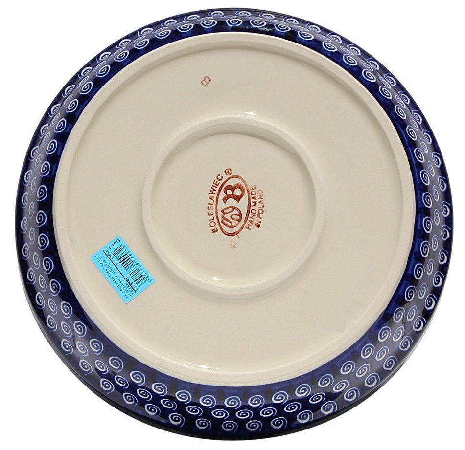 Polish Pottery Dish Pie Plate 10" From Zaklady Ceramiczne Boleslawiec #879-1085a Classic Pattern, Height: 1.8"...