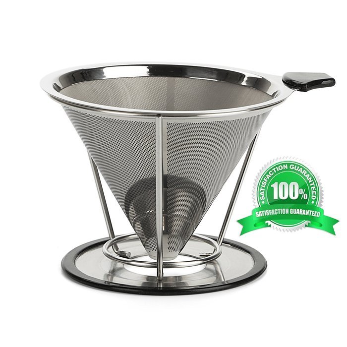 Coffee dripper.Best Pour over coffee makerer Stainless steel 18/8(304) Paperless and reusable coffee dripper stand...