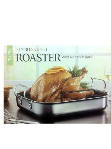 Tri Ply Roaster Stainless Steel w/Nonstick Rack