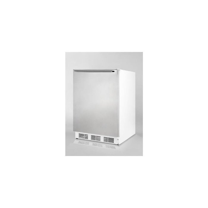 Summit Commercial Grade 5.5 cu. ft. Built-in Refrigerator in White w/ SS Door & Horizontal Handle F N4