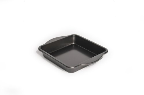 Chloe's Kitchen 201-204 Non-Stick Square Cake Pan, 9-Inch, Dark Grey