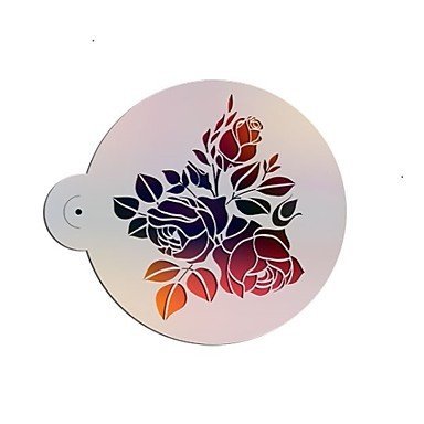 Sher Large Rose Design Fondant Decorating Stencil,Cake Top Stencil,Wedding Decorating Stencil Wall Stencil,Valentines