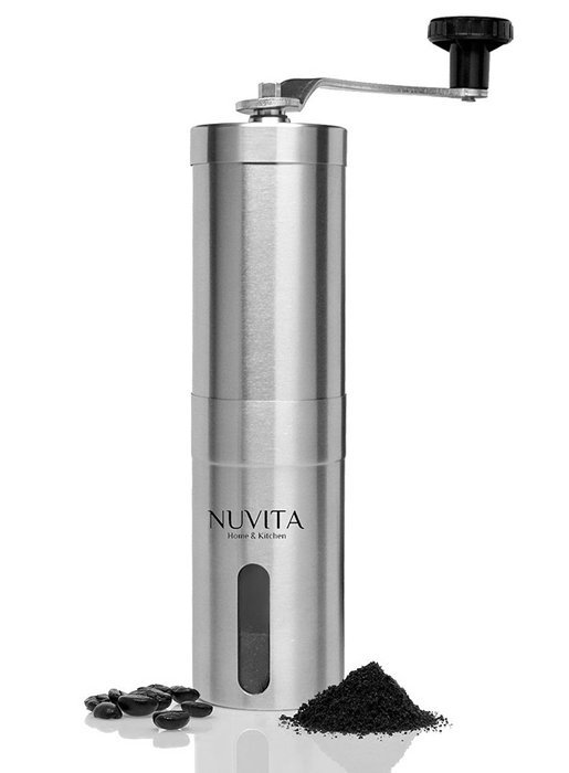 Nuvita Manual Coffee Grinder, Portable Coffee Mill, Stainless Steel Superior Burr Design for Consistently Brewing...