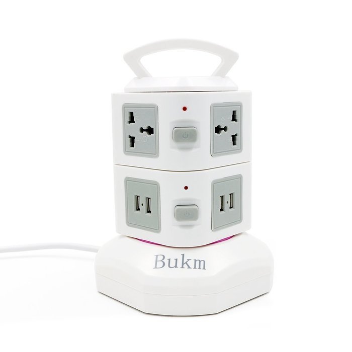 Power Strip Surge Protector, Bukm Smart 6-Outlet with 4-USB Surge Protection Power Socket 110-250V Worldwide Voltage... N25