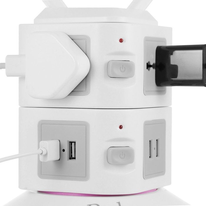 Power Strip Surge Protector, Bukm Smart 6-Outlet with 4-USB Surge Protection Power Socket 110-250V Worldwide Voltage... N26