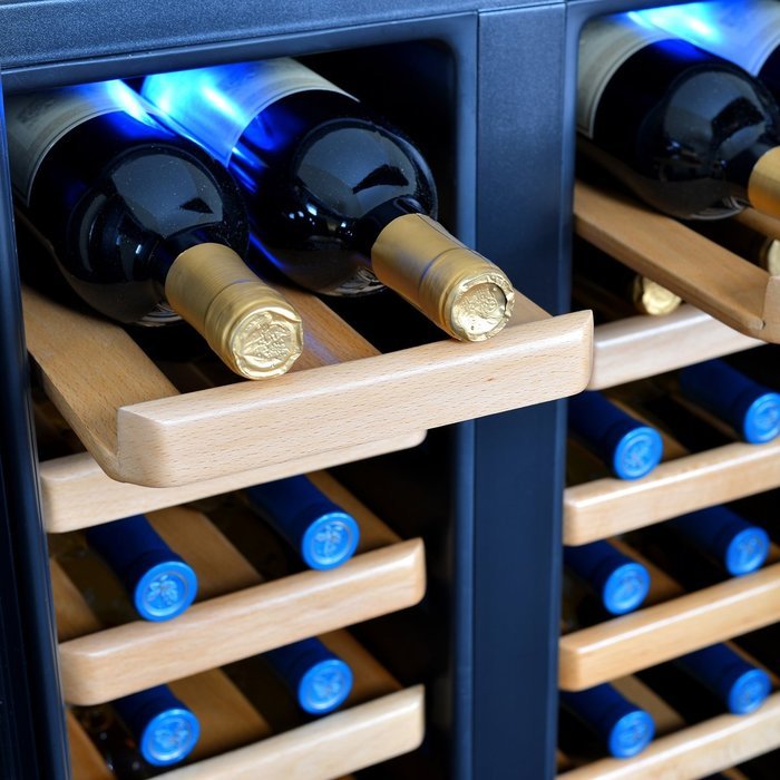 NewAir AW-321ED 32 Bottle Dual Zone Thermoelectric Wine Cooler, Stainless Steel & Black N5