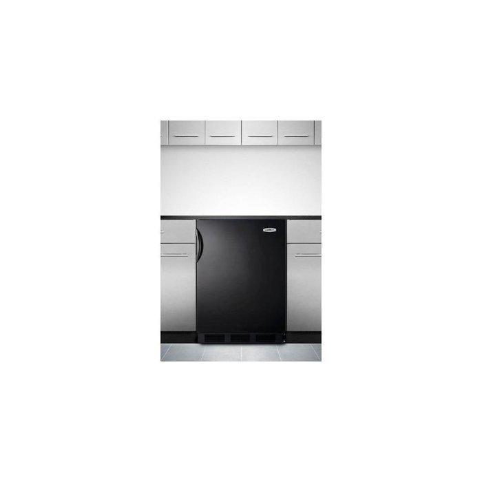 Summit CT66BBIADA: ADA compliant refrigerator-freezer in black for built-in use, with cycle defrost and de
