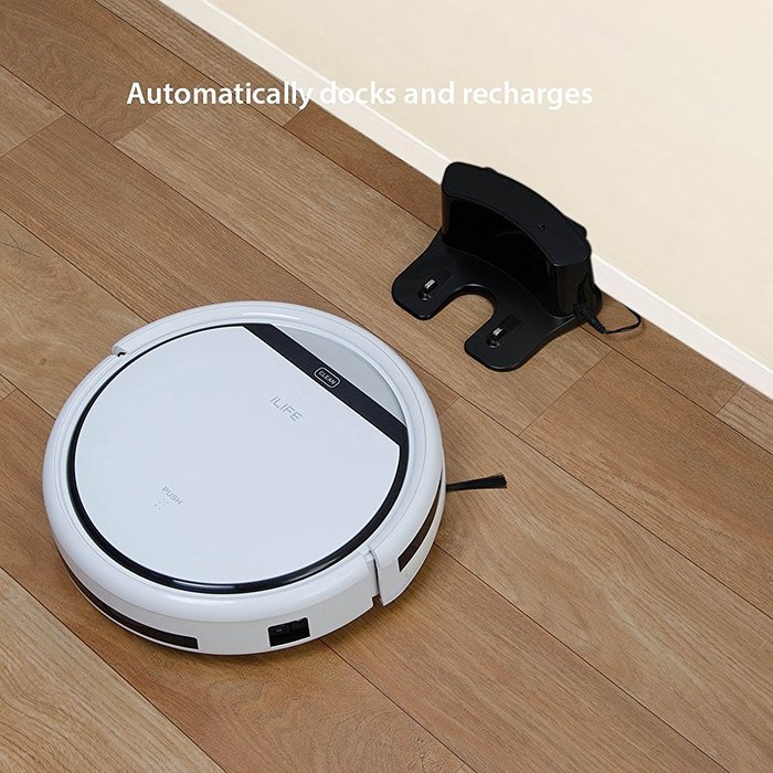 ILIFE V3s Robotic Vacuum Cleaner for Pets and Allergies Home, Pearl White N7