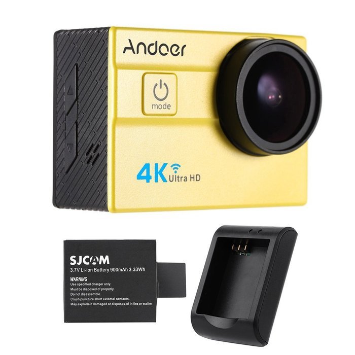 Andoer Ultra HD Action Sports Camera 2.0" LCD 16MP 4K 25FPS 1080P 60FPS 4X Zoom WiFi 25mm 173 Degree + Camera... N5