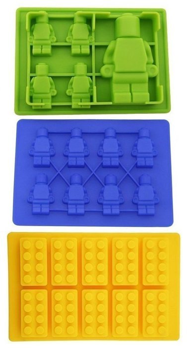 Decor Hut Lego Shape Molds, Set Includes 3 Silcones Molds, Lego People and Bricks, great for jello, ice, chocolate...